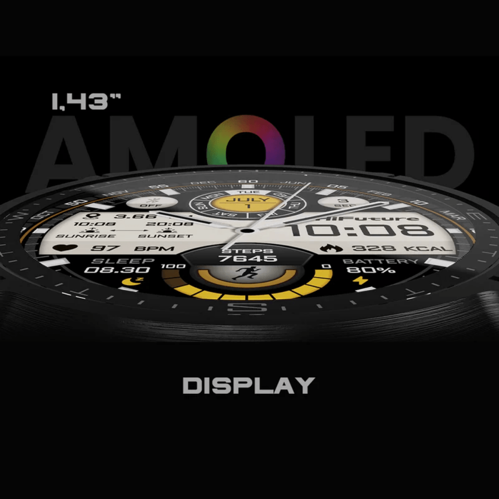 สมาร์ทวอทช์ HIFUTURE MIX 3 มีฟีเจอร์ AI หน้าจอ AMOLED 1.43 นิ้ว สี LATTE